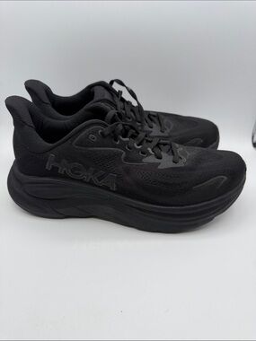 Hoka Clifton 10 men’s 8 Black/Black Lightweight Cushioned Running S12
